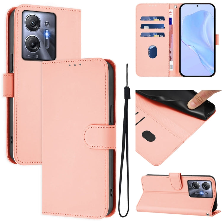 Skin Feel Solid Color Leather Phone Case with Lanyard, For Infinix Hot 30 5G, For Infinix Hot 30 Play NFC 4G