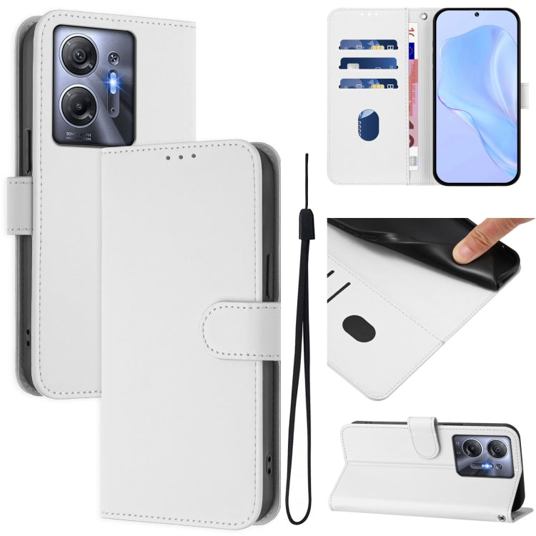 Skin Feel Solid Color Leather Phone Case with Lanyard, For Infinix Hot 30 5G, For Infinix Hot 30 Play NFC 4G