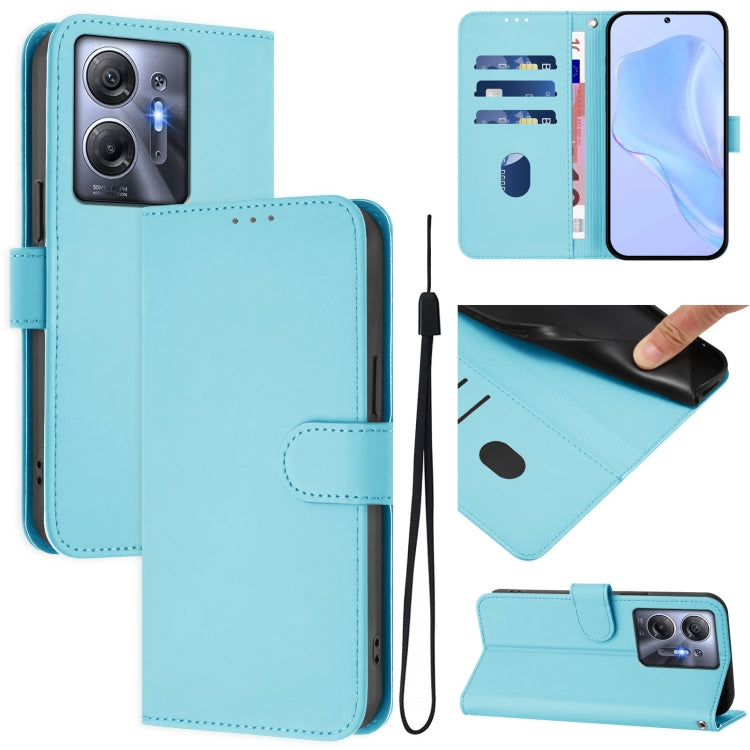 Skin Feel Solid Color Leather Phone Case with Lanyard, For Infinix Hot 30 5G, For Infinix Hot 30 Play NFC 4G