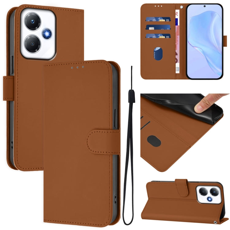 Skin Feel Solid Color Leather Phone Case with Lanyard, For Infinix Hot 30 5G, For Infinix Hot 30 Play NFC 4G