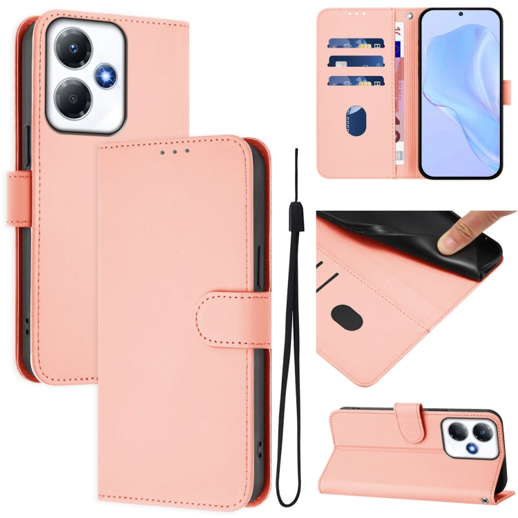 Skin Feel Solid Color Leather Phone Case with Lanyard, For Infinix Hot 30 5G, For Infinix Hot 30 Play NFC 4G