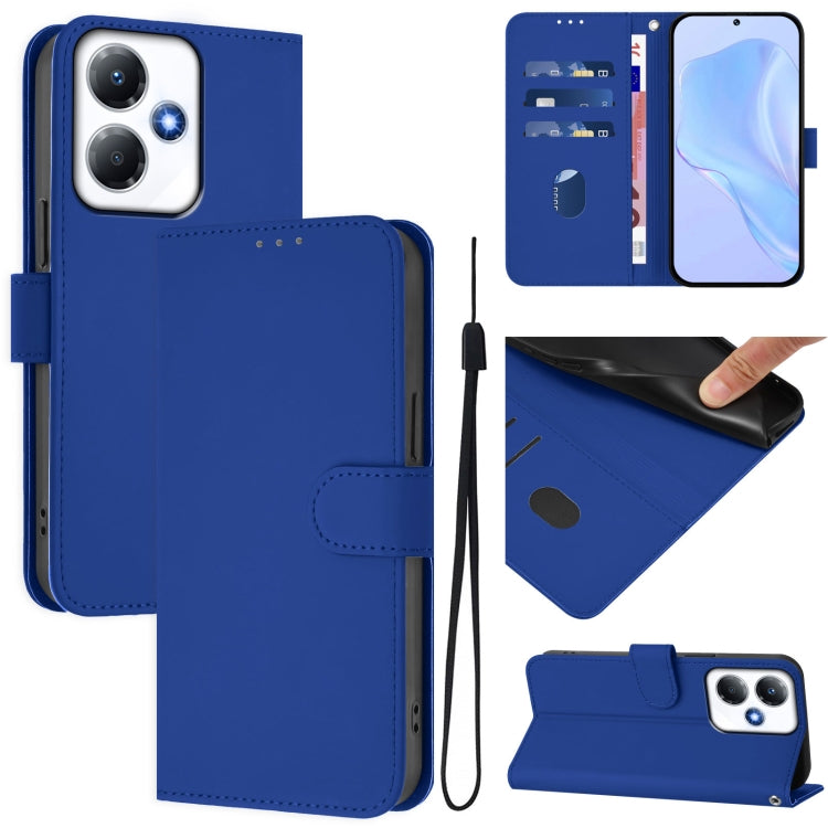 Skin Feel Solid Color Leather Phone Case with Lanyard, For Infinix Hot 30 5G, For Infinix Hot 30 Play NFC 4G