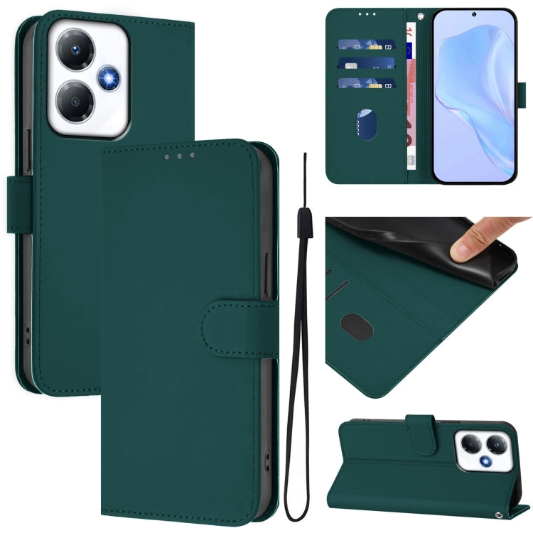 Skin Feel Solid Color Leather Phone Case with Lanyard, For Infinix Hot 30 5G, For Infinix Hot 30 Play NFC 4G