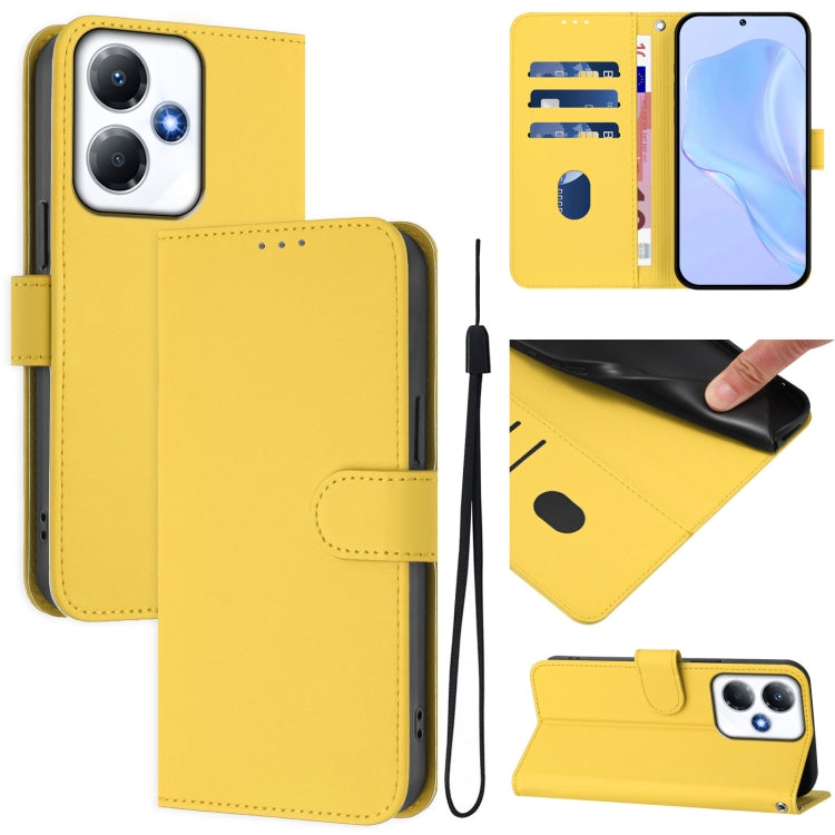 Skin Feel Solid Color Leather Phone Case with Lanyard, For Infinix Hot 30 5G, For Infinix Hot 30 Play NFC 4G