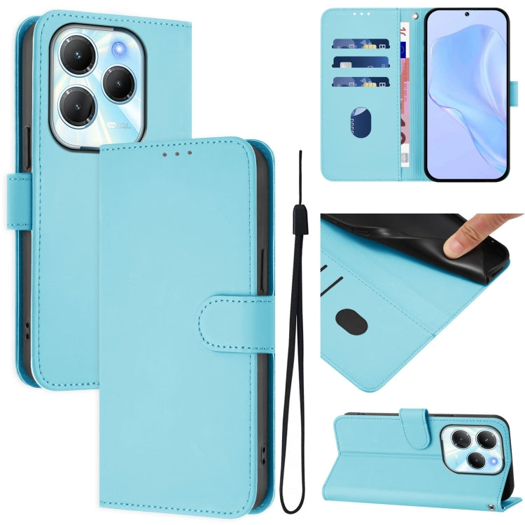 Skin Feel Solid Color Leather Phone Case with Lanyard, For Infinix Note 40 4G, For Infinix Hot 40 4G