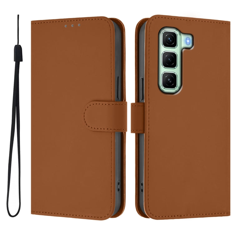 Skin Feel Solid Color Leather Phone Case with Lanyard, For Infinix Hot 50 5G, For Infinix Zero 40 4G / 5G