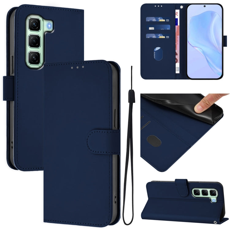 Skin Feel Solid Color Leather Phone Case with Lanyard, For Infinix Hot 50 5G, For Infinix Zero 40 4G / 5G