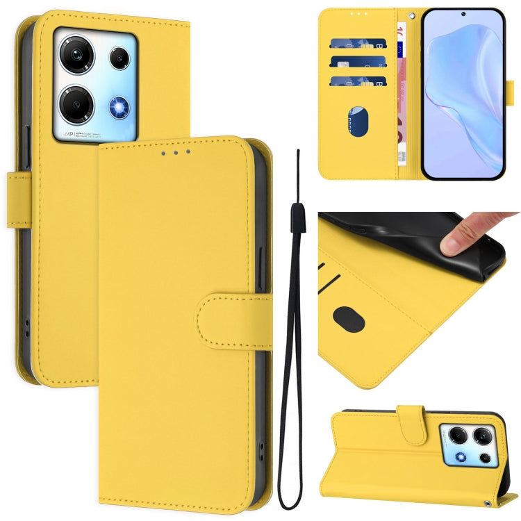 Skin Feel Solid Color Leather Phone Case with Lanyard, For Infinix Smart 7 India, For Infinix Note 30 4G / 5G