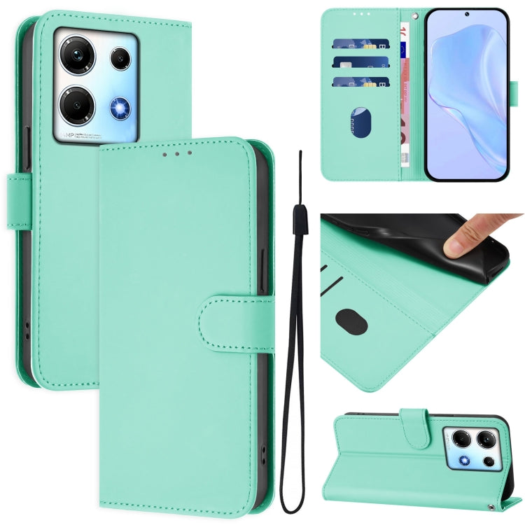Skin Feel Solid Color Leather Phone Case with Lanyard, For Infinix Smart 7 India, For Infinix Note 30 4G / 5G