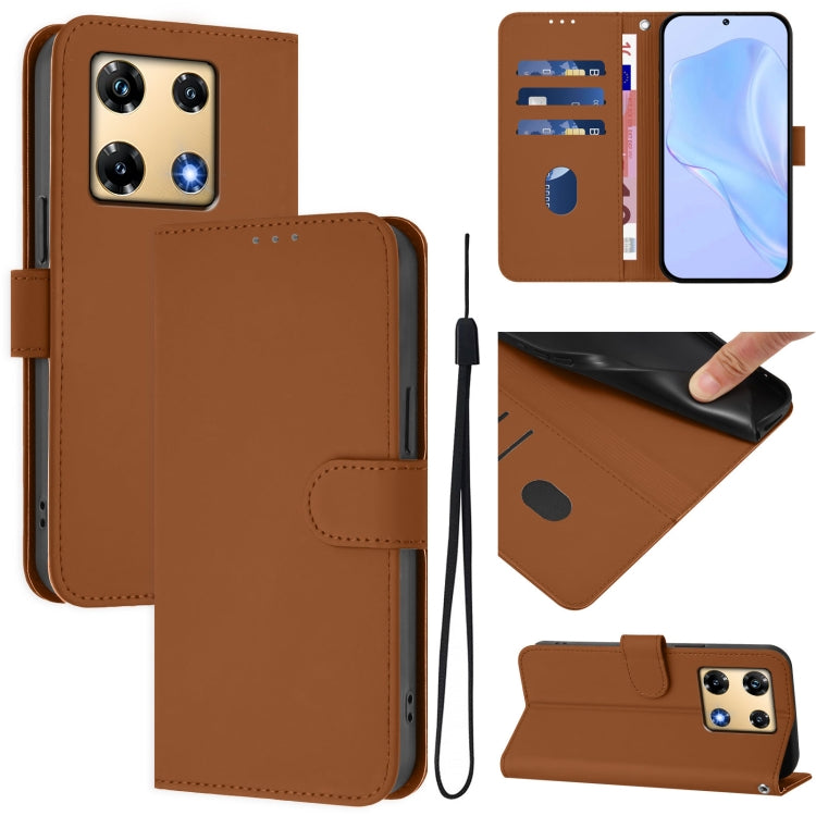Skin Feel Solid Color Leather Phone Case with Lanyard, For Infinix Note 30 Pro 4G, For Infinix Note 30 VIP