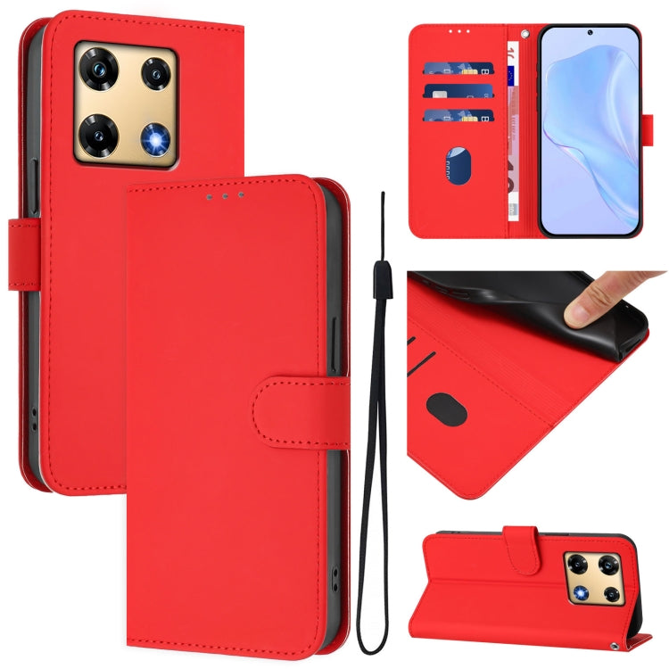 Skin Feel Solid Color Leather Phone Case with Lanyard, For Infinix Note 30 Pro 4G, For Infinix Note 30 VIP