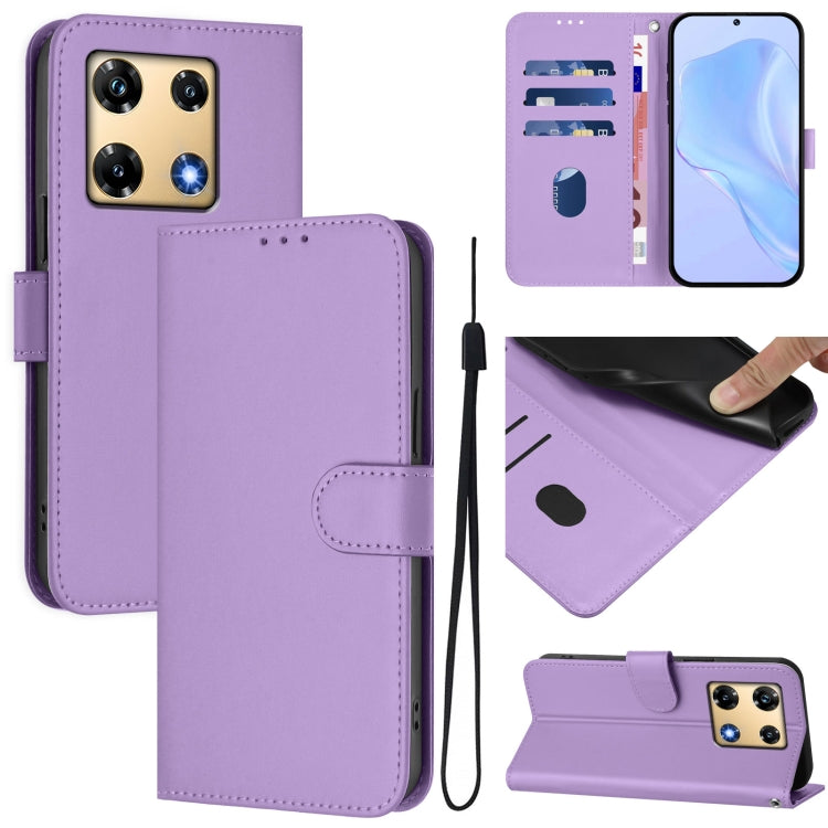 Skin Feel Solid Color Leather Phone Case with Lanyard, For Infinix Note 30 Pro 4G, For Infinix Note 30 VIP