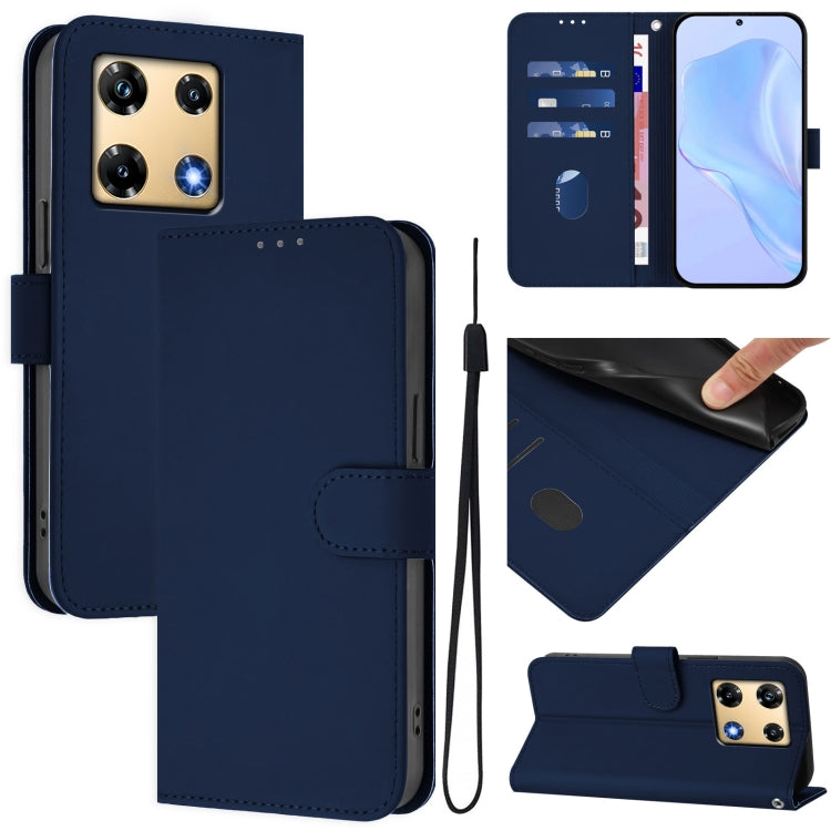 Skin Feel Solid Color Leather Phone Case with Lanyard, For Infinix Note 30 Pro 4G, For Infinix Note 30 VIP