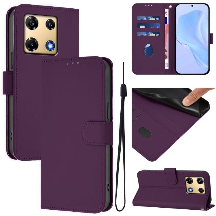 Skin Feel Solid Color Leather Phone Case with Lanyard, For Infinix Note 30 Pro 4G, For Infinix Note 30 VIP