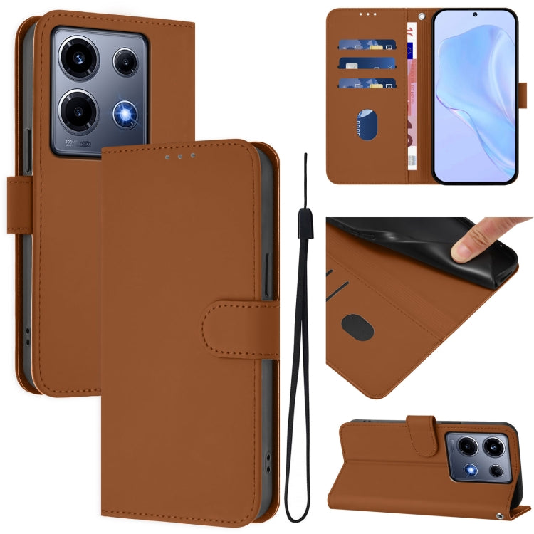 Skin Feel Solid Color Leather Phone Case with Lanyard, For Infinix Note 30 Pro 4G, For Infinix Note 30 VIP