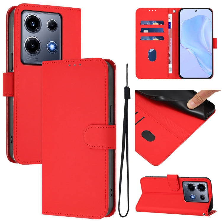 Skin Feel Solid Color Leather Phone Case with Lanyard, For Infinix Note 30 Pro 4G, For Infinix Note 30 VIP