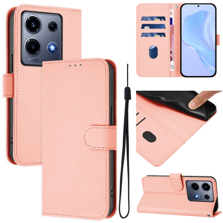 Skin Feel Solid Color Leather Phone Case with Lanyard, For Infinix Note 30 Pro 4G, For Infinix Note 30 VIP