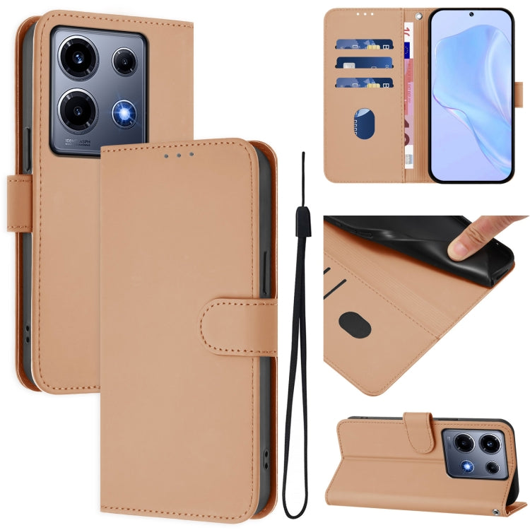 Skin Feel Solid Color Leather Phone Case with Lanyard, For Infinix Note 30 Pro 4G, For Infinix Note 30 VIP