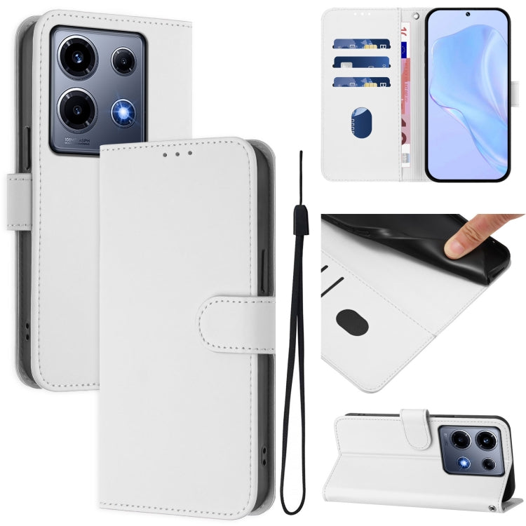 Skin Feel Solid Color Leather Phone Case with Lanyard, For Infinix Note 30 Pro 4G, For Infinix Note 30 VIP