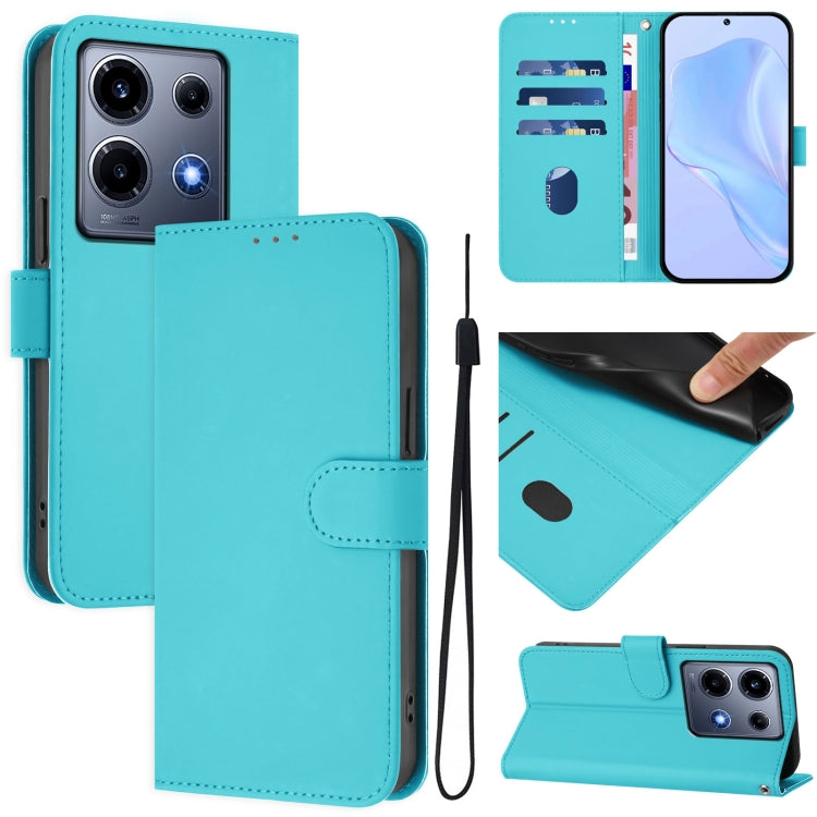 Skin Feel Solid Color Leather Phone Case with Lanyard, For Infinix Note 30 Pro 4G, For Infinix Note 30 VIP