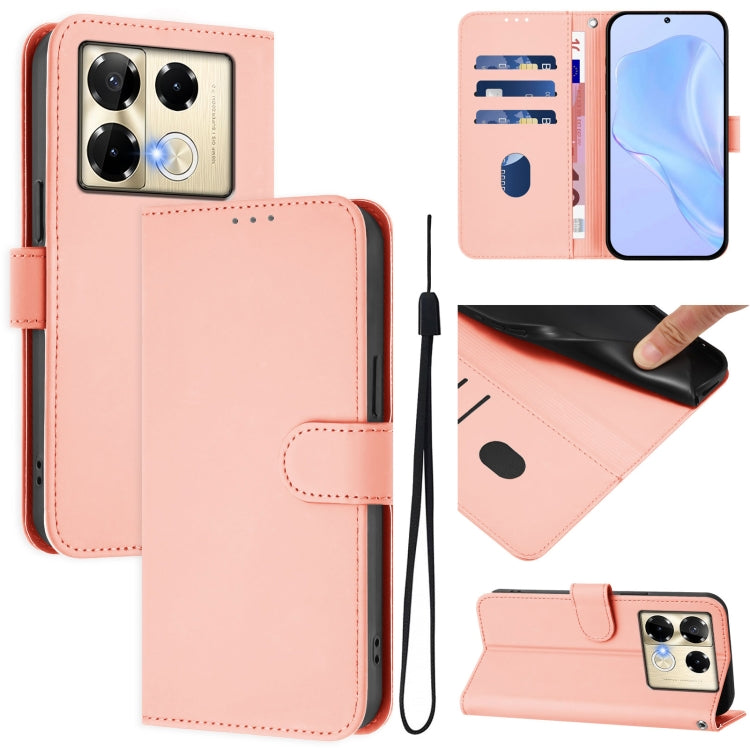 Skin Feel Solid Color Leather Phone Case with Lanyard, For Infinix GT 20 Pro 5G, For Infinix Note 40 Pro 4G