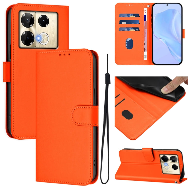 Skin Feel Solid Color Leather Phone Case with Lanyard, For Infinix GT 20 Pro 5G, For Infinix Note 40 Pro 4G