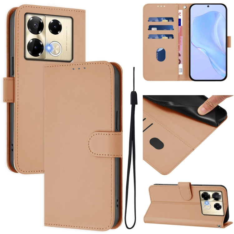 Skin Feel Solid Color Leather Phone Case with Lanyard, For Infinix GT 20 Pro 5G, For Infinix Note 40 Pro 4G
