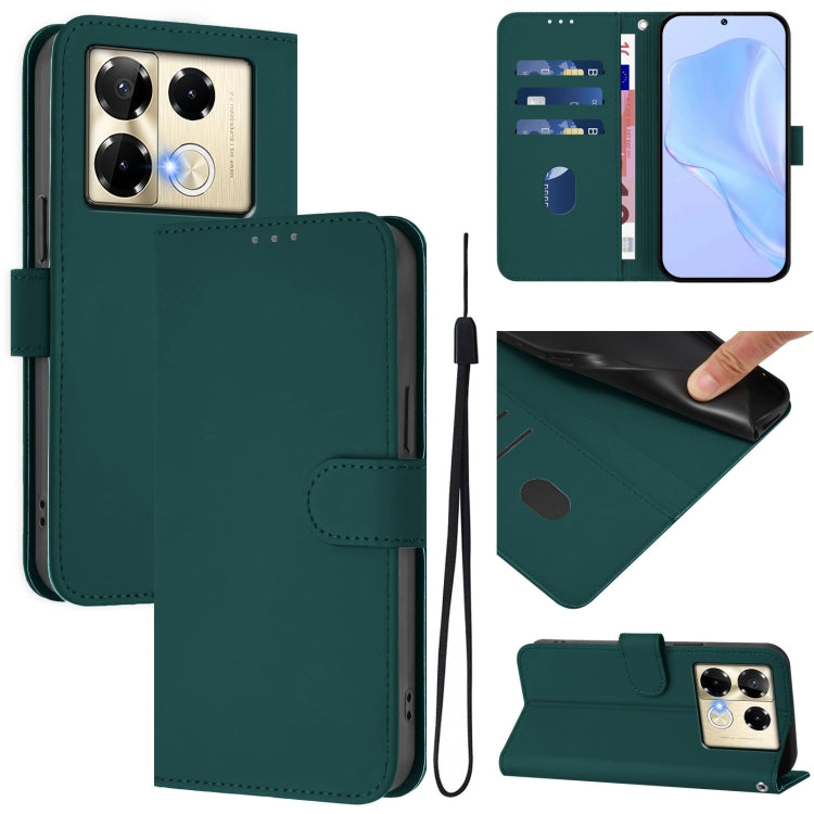 Skin Feel Solid Color Leather Phone Case with Lanyard, For Infinix GT 20 Pro 5G, For Infinix Note 40 Pro 4G