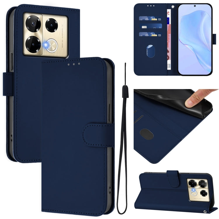 Skin Feel Solid Color Leather Phone Case with Lanyard, For Infinix GT 20 Pro 5G, For Infinix Note 40 Pro 4G