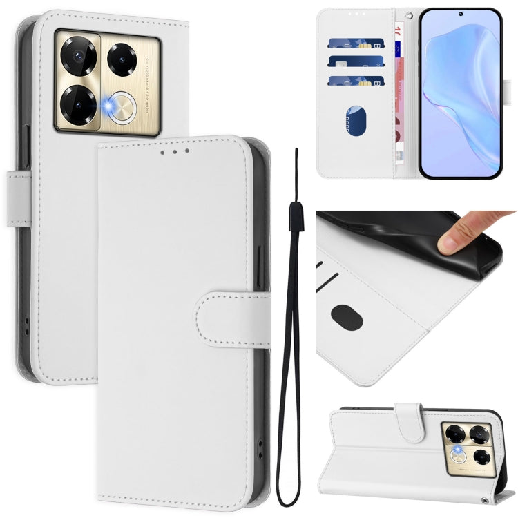 Skin Feel Solid Color Leather Phone Case with Lanyard, For Infinix GT 20 Pro 5G, For Infinix Note 40 Pro 4G