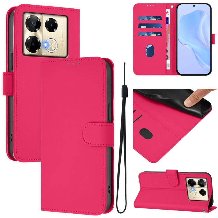 Skin Feel Solid Color Leather Phone Case with Lanyard, For Infinix GT 20 Pro 5G, For Infinix Note 40 Pro 4G