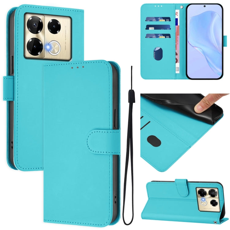 Skin Feel Solid Color Leather Phone Case with Lanyard, For Infinix GT 20 Pro 5G, For Infinix Note 40 Pro 4G