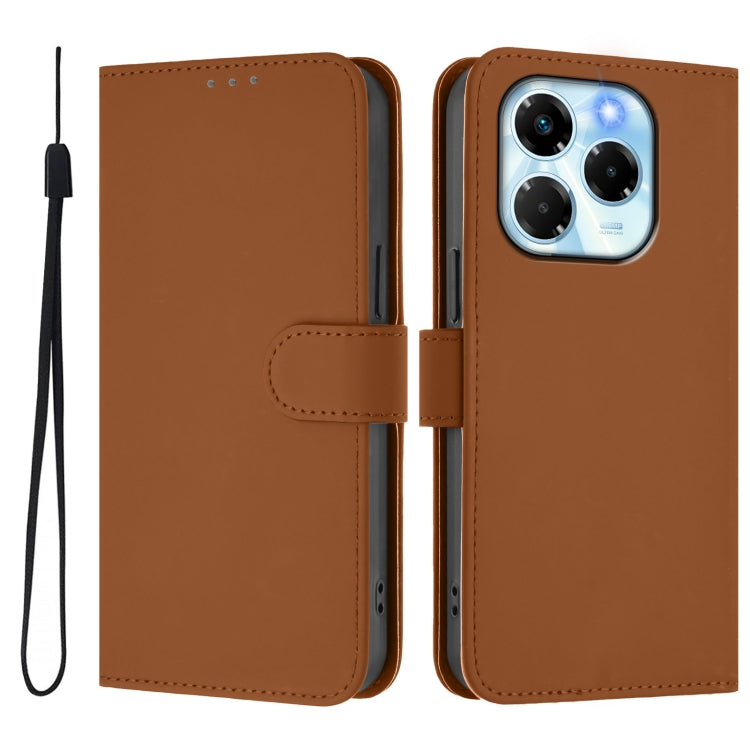 Skin Feel Solid Color Leather Phone Case with Lanyard, For Infinix Note 40X 5G, For Infinix Note 40 5G