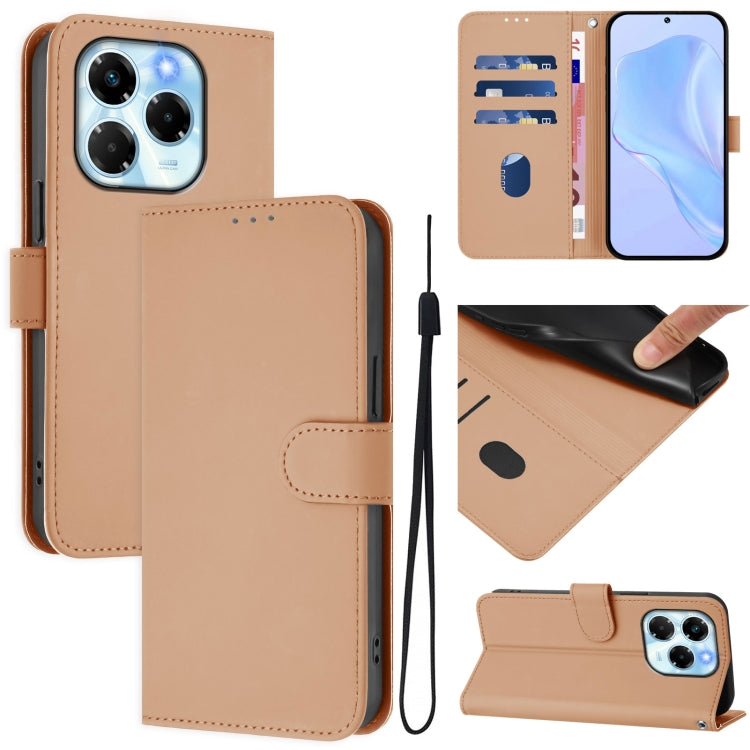 Skin Feel Solid Color Leather Phone Case with Lanyard, For Infinix Note 40X 5G, For Infinix Note 40 5G