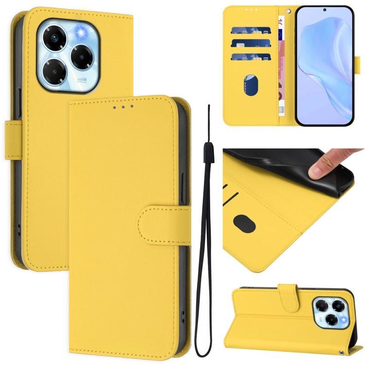 Skin Feel Solid Color Leather Phone Case with Lanyard, For Infinix Note 40X 5G, For Infinix Note 40 5G