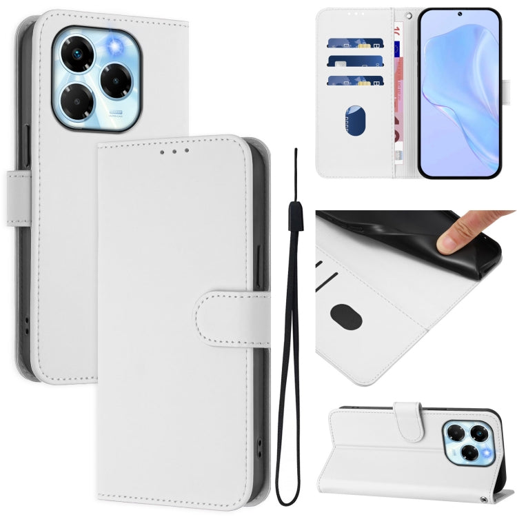 Skin Feel Solid Color Leather Phone Case with Lanyard, For Infinix Note 40X 5G, For Infinix Note 40 5G
