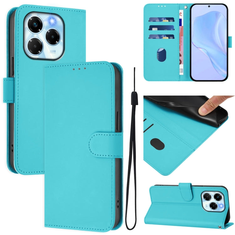 Skin Feel Solid Color Leather Phone Case with Lanyard, For Infinix Note 40X 5G, For Infinix Note 40 5G
