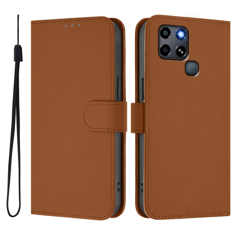 Skin Feel Solid Color Leather Phone Case with Lanyard, For Infinix Smart 6 / 6 Plus, For Infinix Note 12 Pro 5G