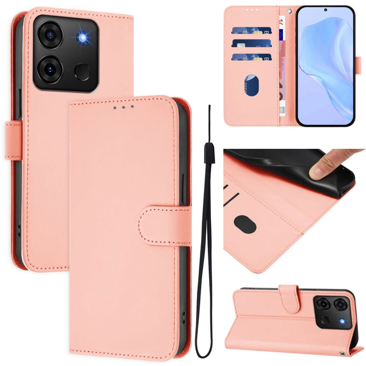 Skin Feel Solid Color Leather Phone Case with Lanyard, For Infinix Smart 7 India, For Infinix Note 30 4G / 5G