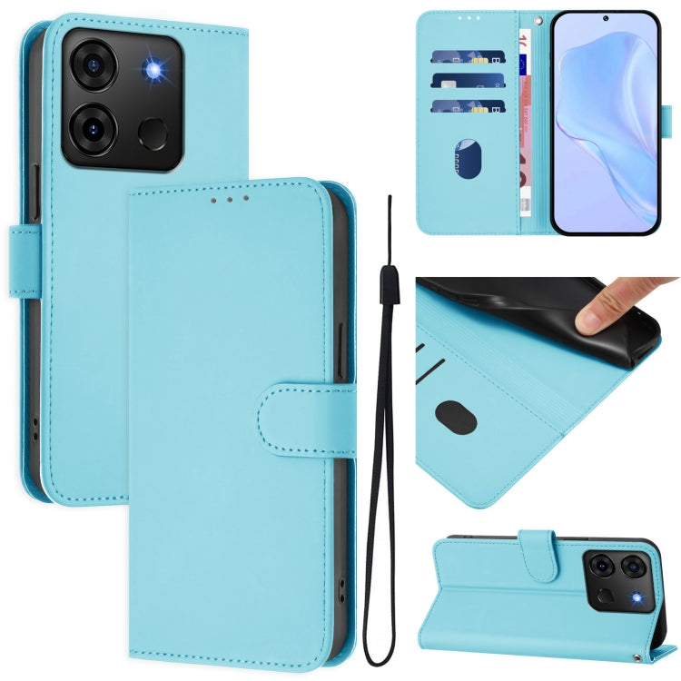 Skin Feel Solid Color Leather Phone Case with Lanyard, For Infinix Smart 7 India, For Infinix Note 30 4G / 5G