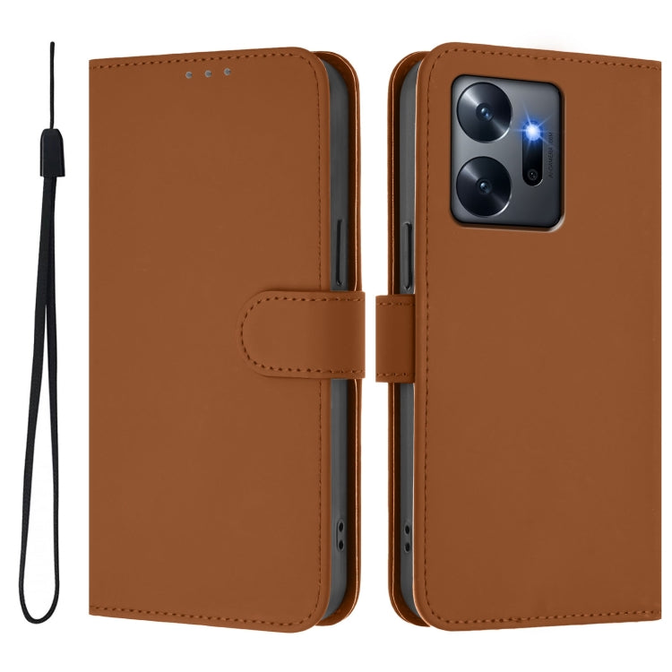 Skin Feel Solid Color Leather Phone Case with Lanyard, For Infinix Zero 20, For Infinix Note 12 2023 4G