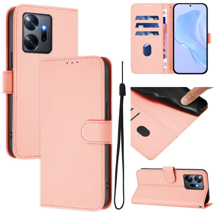 Skin Feel Solid Color Leather Phone Case with Lanyard, For Infinix Zero 20, For Infinix Note 12 2023 4G