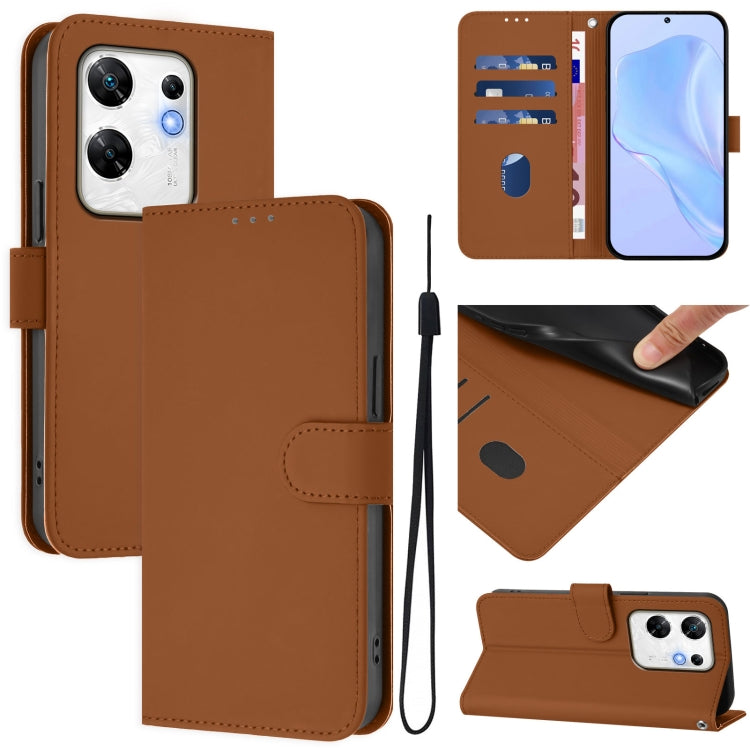 Skin Feel Solid Color Leather Phone Case with Lanyard, For Infinix Zero 30 4G, For Infinix Zero 30 5G
