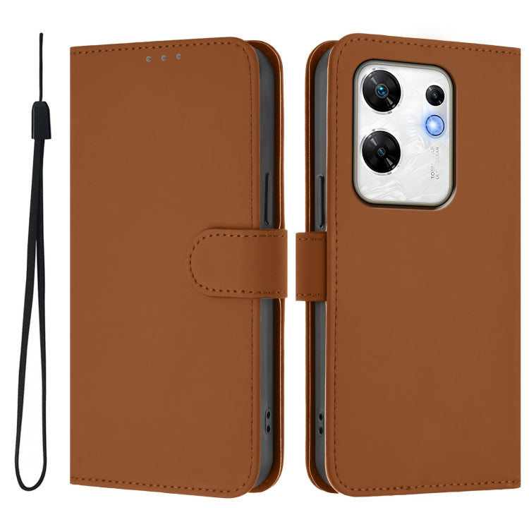 Skin Feel Solid Color Leather Phone Case with Lanyard, For Infinix Zero 30 4G, For Infinix Zero 30 5G