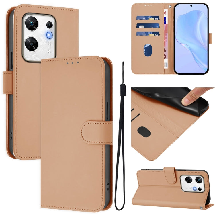 Skin Feel Solid Color Leather Phone Case with Lanyard, For Infinix Zero 30 4G, For Infinix Zero 30 5G