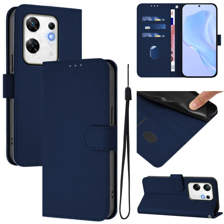 Skin Feel Solid Color Leather Phone Case with Lanyard, For Infinix Zero 30 4G, For Infinix Zero 30 5G