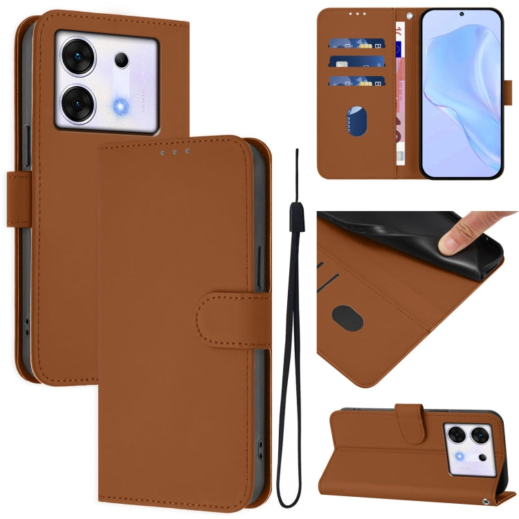Skin Feel Solid Color Leather Phone Case with Lanyard, For Infinix Zero 30 4G, For Infinix Zero 30 5G