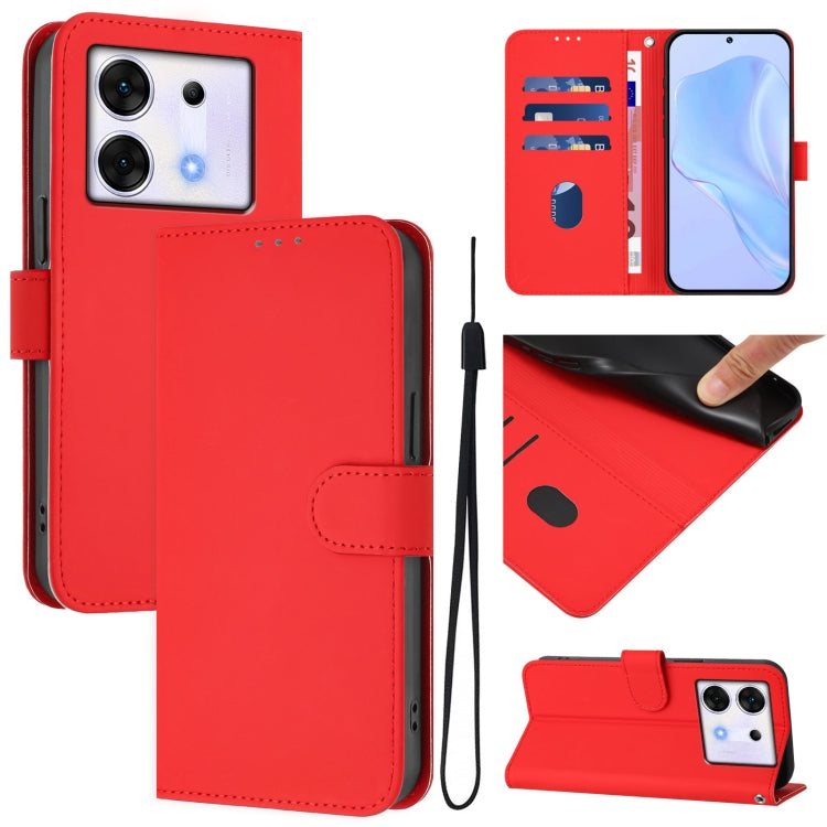 Skin Feel Solid Color Leather Phone Case with Lanyard, For Infinix Zero 30 4G, For Infinix Zero 30 5G
