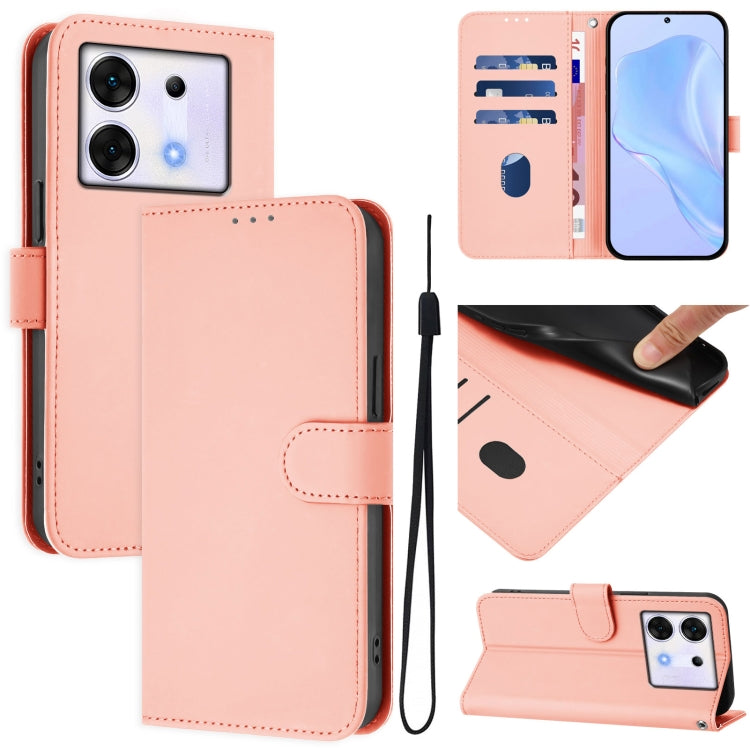 Skin Feel Solid Color Leather Phone Case with Lanyard, For Infinix Zero 30 4G, For Infinix Zero 30 5G