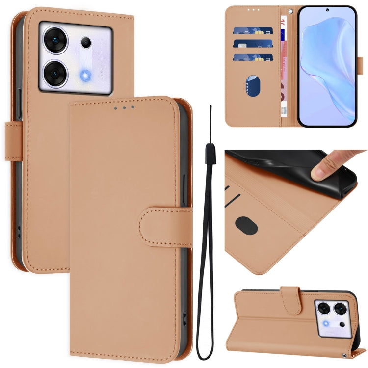 Skin Feel Solid Color Leather Phone Case with Lanyard, For Infinix Zero 30 4G, For Infinix Zero 30 5G